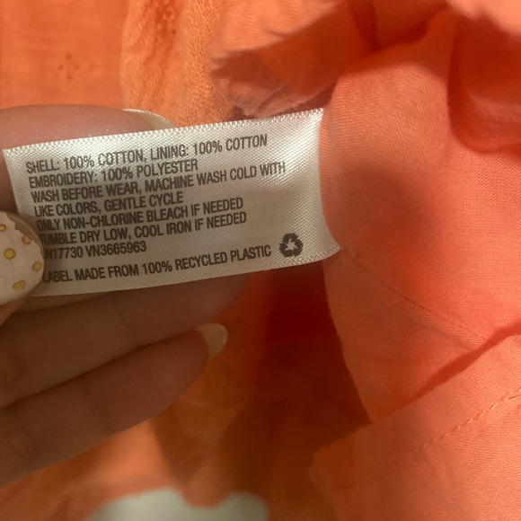 Vibrant Cat & Jack Vibrant Ruffle Orange Girls Dress, 100% Cotton Lining - Picture 4 of 9